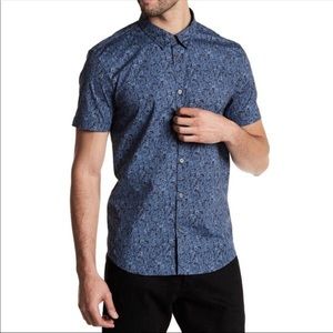 John Varvatos Floral Print Shirt Sleeve Button Up